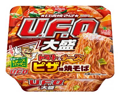 日清食品「日清焼そばU.F.O.大盛 トマト&チーズ ピザ味焼そば」