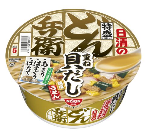 日清食品「日清のどん兵衛 特盛 重ね貝だし鶏塩うどん」
