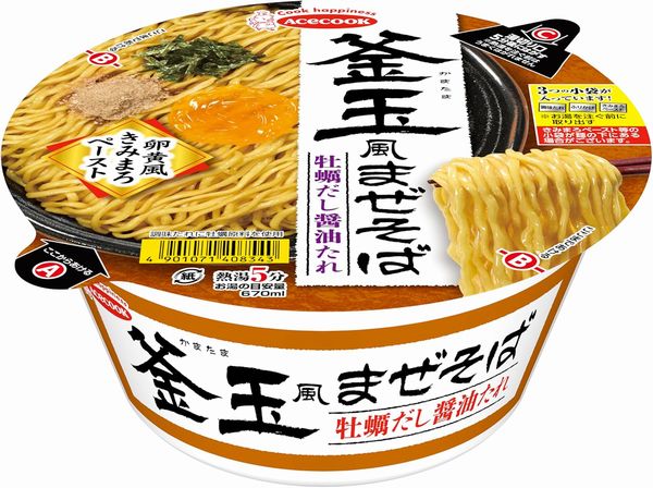 エースコック　釜玉風まぜそば　牡蠣だし醤油たれ