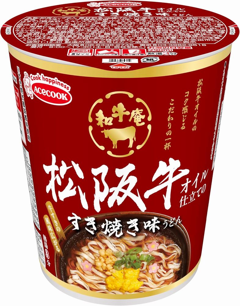 エースコック　和牛庵　松阪牛オイル仕立てのすき焼き味うどん